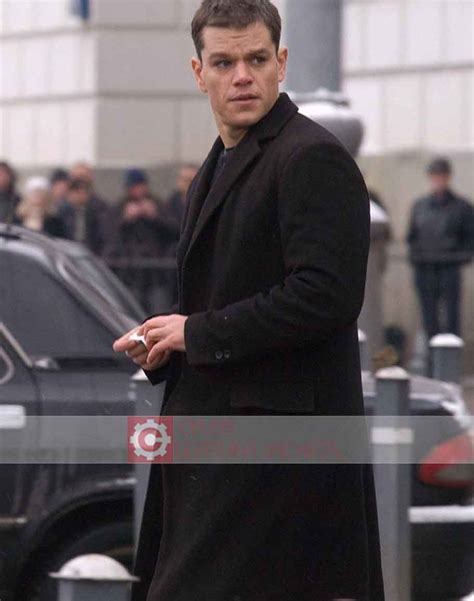 Jason Bourne Supremacy Black Coat Matt Damon Trench Coat