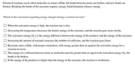 Solved Chemical Reactions Occur When Molecules Or Atoms Chegg Com