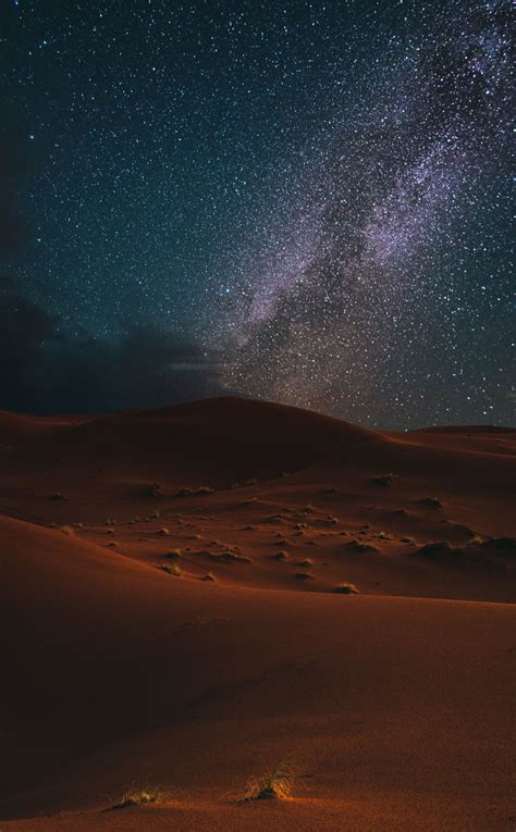 Download Wallpaper 950x1534 Desert Night Milky Way Starry Sky