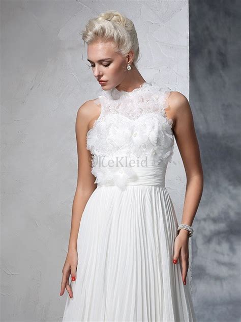 Weitere ideen zu brautkleid kragen, brautkleid, braut. Prinzessin Hoher Kragen A-Linie Brautkleid mit Empire ...