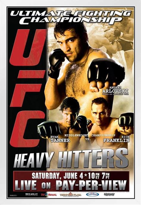 Official Ufc 53 Andrei Arlovski Vs Justin Eilers Sports White Wood Framed Poster 14x20 Poster