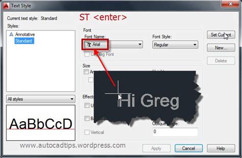 Change The Standard Font In Autocad Template Autocad Templates
