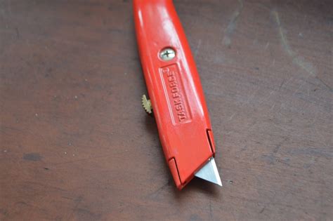 Task Force Red Metal Utility Knife Vintage Box Cutter Razor Etsy