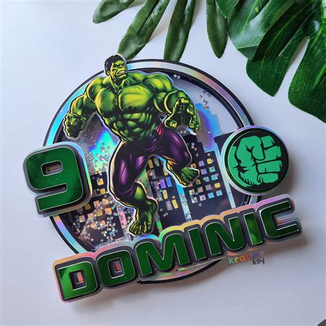 Custom Hulk Cake Topper Birthday Cake Topper Personalize Age Etsy Israel