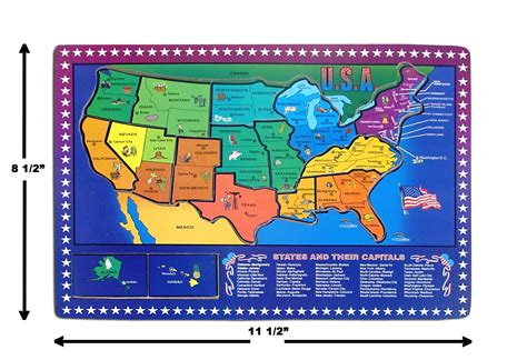 Dazzling Toys Usa Map Puzzle 50 States And Capitals Educational