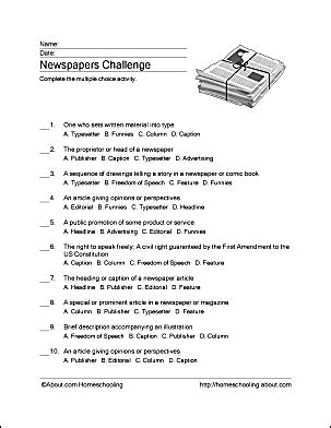 Looking for free printable newspaper templates for students? Newspaper Word Search, Vocabulary, Crossword and More