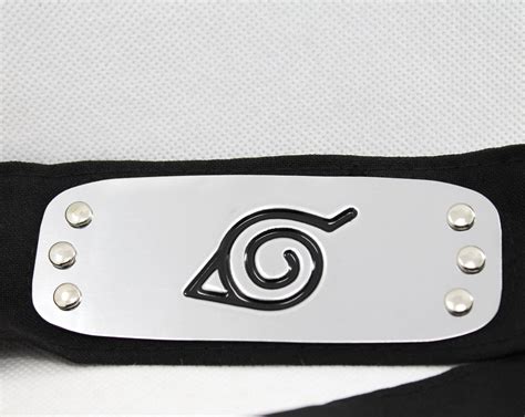 Naruto Kakashi Sasuke Black Leaf Village Metal Plate Protector Headband