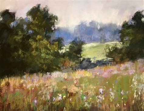 Country Side Meadow Original Landscape Pastel Painting X Etsy Pastel Painting Pastel