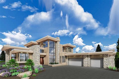 Luxury Modern House Plan With Upstairs Master Retreat 81695ab