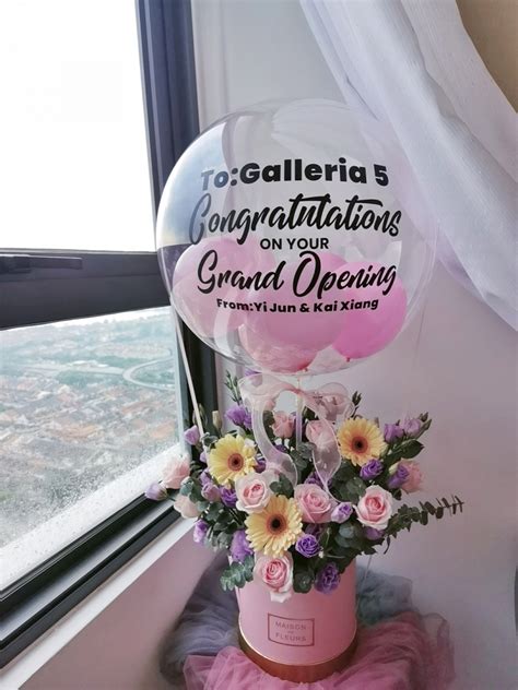 Grand Opening Flower Box With Balloon 2seeds Florist S Flower On