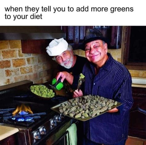 When They Tell You To Add More Greens To Your Diet Weed Memes Weed Memes