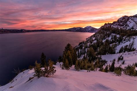 Winter Lake Sunset