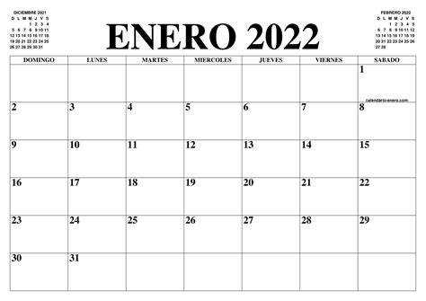 Calendario Enero 2022 2023 El Calendario Enero 2022 2023 Para