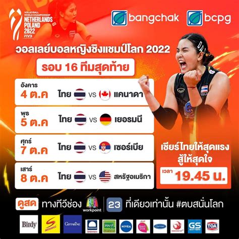 เปิดโปรแกรมถ่ายทอดสด วอลเลย์บอลหญิงชิงแชมป์โลก 2022 รอบ 16 ทีมสุดท้าย