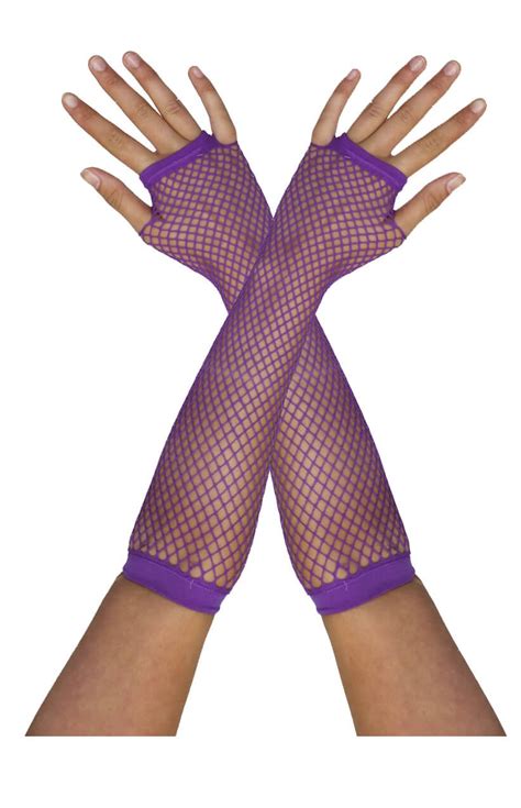 Purple Fishnet Gloves I Love Fancy Dress