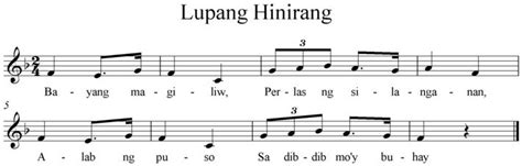 Typically featuring an aaa structure. musical form of lupang hinirang - Brainly.ph
