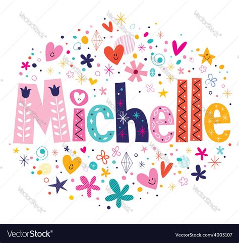 michelle name design royalty free vector image