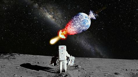 Hd Wallpaper Astronaut Nasa Moon Landing Moon Explosion Galaxy Milky