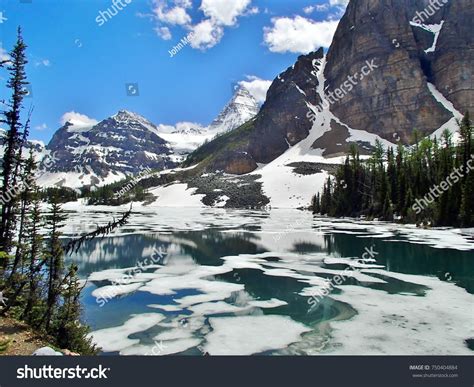 Sunburst Lake Mount Assiniboine Mount Magog Stock Photo 750404884