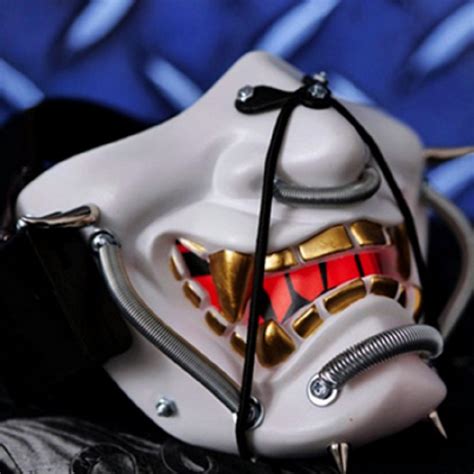 Halloween Japanese Hannya Demon Oni Samurai Noh Kabuki Prajna Devil Half Face Mask Cosplay Party