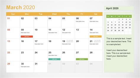 2020 Calendar Powerpoint Template Slidemodel