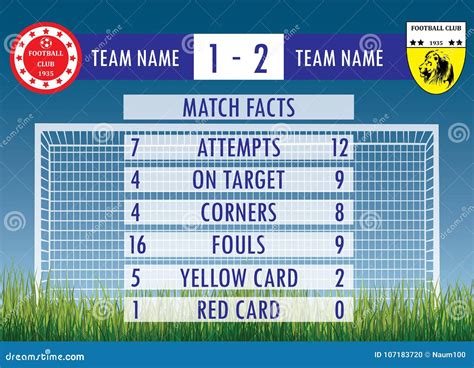 Soccer Or Football Match Infographic Elements And Statistics Stock
