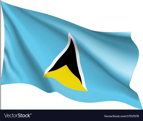 Waving Flag Of Saint Lucia Royalty Free Vector Image