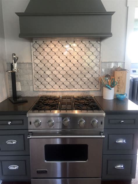 Carrara Marble Mosaic Backsplash Grey Kitchen Kitchen Tiles