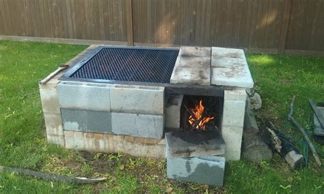 Dense concrete may explode as the water in the blocks turns to steam during a fire. Simple Cinder Block Outdoor Fireplace : Rickyhil Outdoor ...