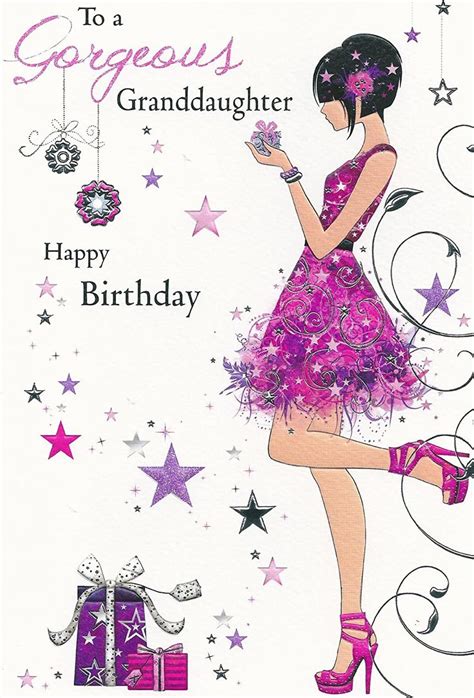 To A Gorgeous Granddaughter Happy Birthday Card 8542 Happy Birthday Wishes Cards