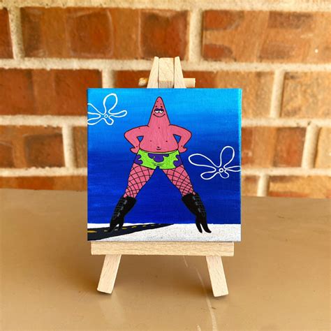 Patrick Star Fishnets And Heeled Boots Painting Spongebob Etsy