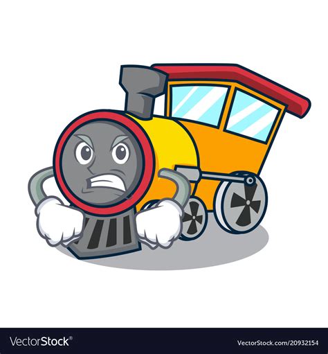 Angry Train Mascot Cartoon Style Royalty Free Vector Image