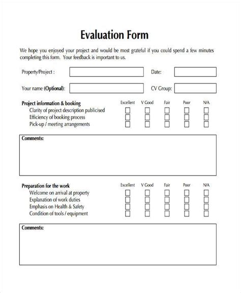 Property Evaluation Form Editable Forms Photos