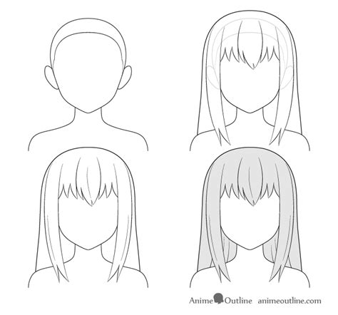 View 13 Female Easy Anime Hair Drawing - blackbwasuws