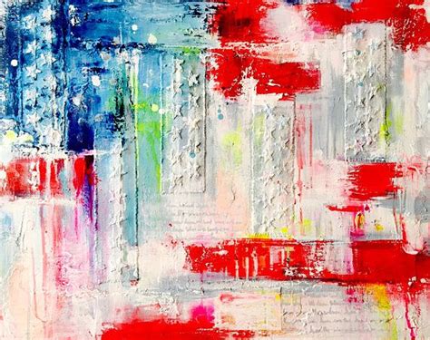 American Flag Abstract Painting Abstract Modern Painting On Canvas