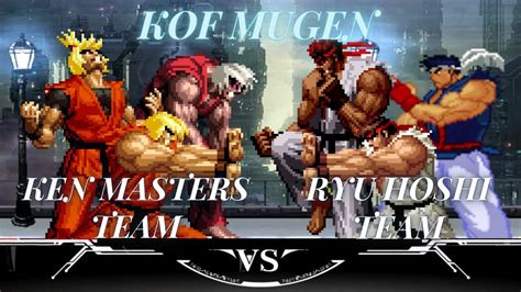 Kof Mugen Ken Masters Team Vs Ryu Hoshi Team Street Fighter Estilo