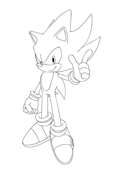 Desenho Para Colorir E Imprimir Do Super Sonic