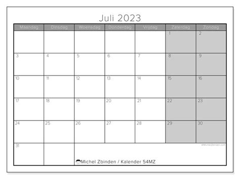 Kalender Juli 2023 54 Michel Zbinden Nl