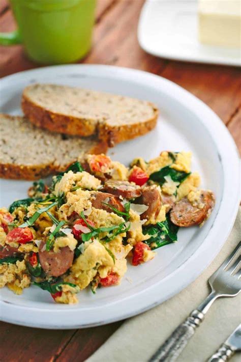 Looks fancy but it's so easy! Breakfast Scramble Recipe with Italian Sausage - Jessica Gavin