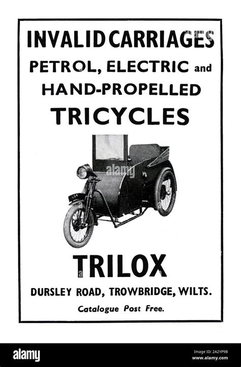 Advert For A Trilox Invalid Carriage 1951 The Term Invalid Carriage