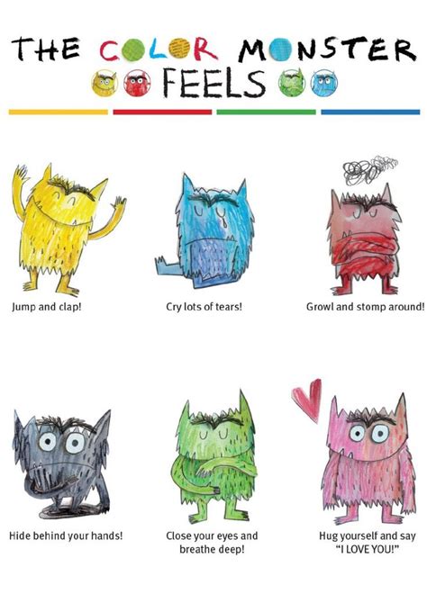 Colour Monster Interactive Worksheet Emotions Preschool Emotions