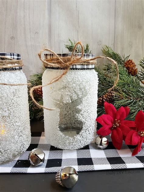 These easy mason jar diys will make for absolutely adorable home decor. Snow Covered Holiday Mason Jar - An Easy Christmas Craft