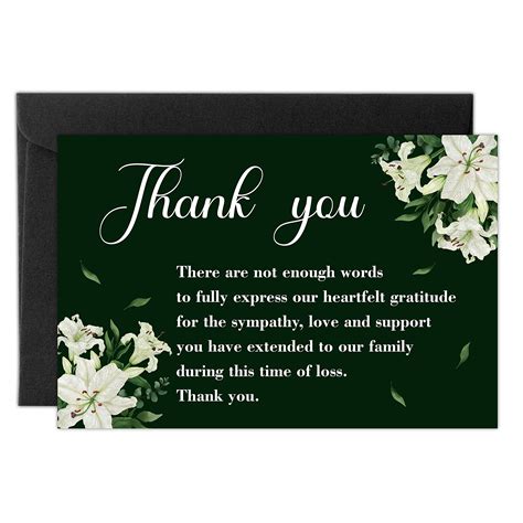 Buy BeYumi 50Packs Funeral Thank You Sympathy Cards With Envelopes