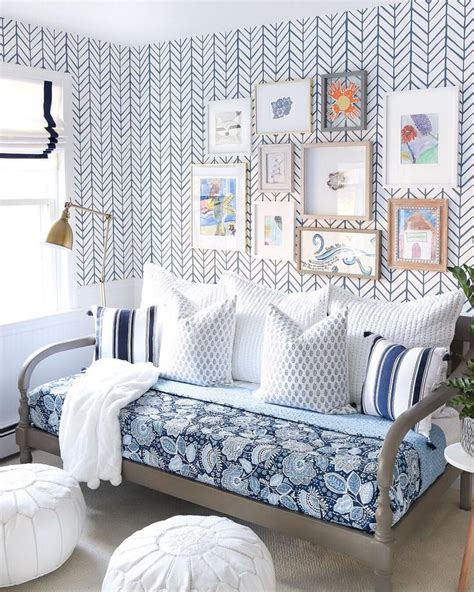 Cool Serena And Lily Feather Wallpaper Denim References Emmanuelle