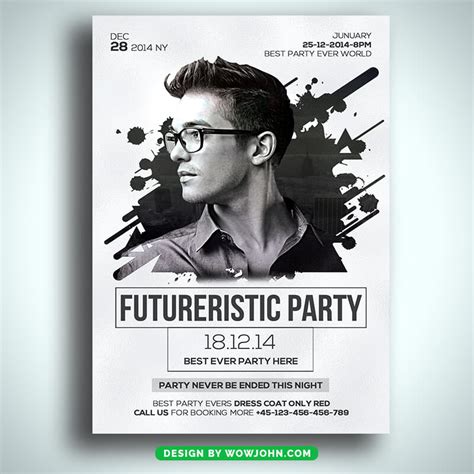 Black And White Party Flyer Template Design Free Psd Templates Png