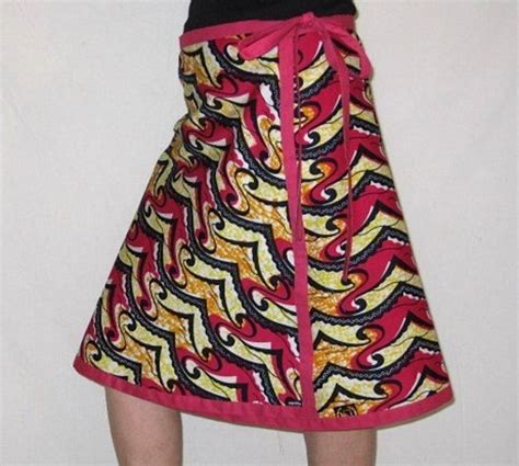 Womens African Batik Wrap Skirt M L Xl