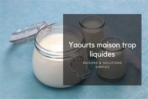Yaourts maison trop liquides erreurs courantes solutions