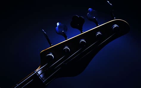 Download Wallpaper 3840x2400 Guitar Strings Music Dark Blue 4k