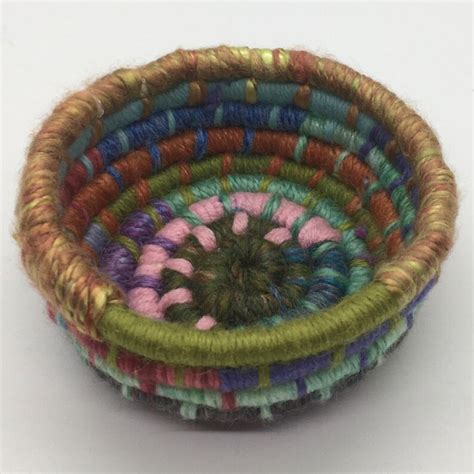 Tiny Coiled Yarn Basket Etsy