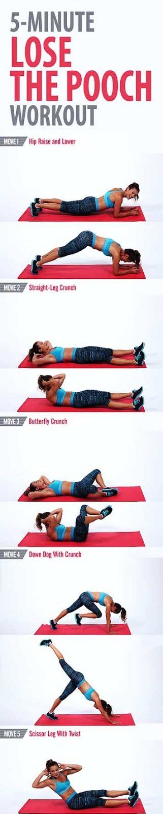 Health And Fitness 5 Minute Lose The Pooch Workout Pooch Workout Abs Workout For Women Exercise